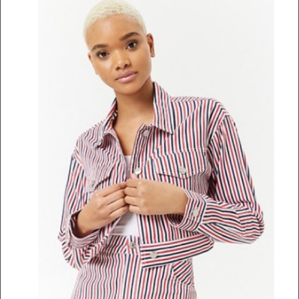 NWT Patriotic Cropped Jacket